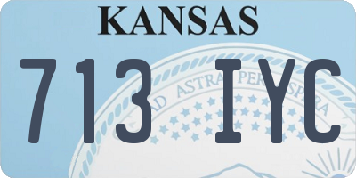 KS license plate 713IYC