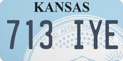 KS license plate 713IYE
