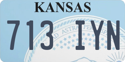 KS license plate 713IYN