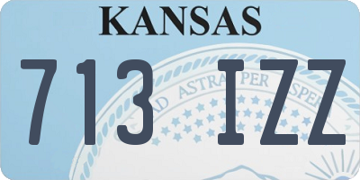 KS license plate 713IZZ