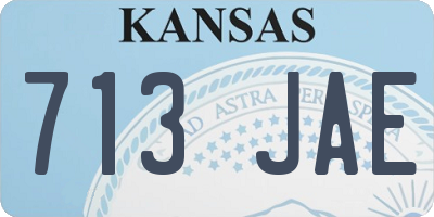 KS license plate 713JAE