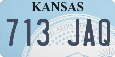 KS license plate 713JAQ