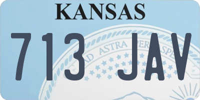 KS license plate 713JAV