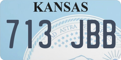 KS license plate 713JBB