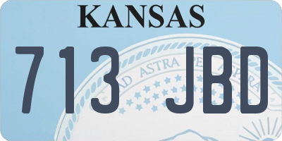 KS license plate 713JBD