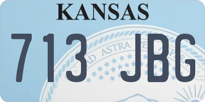 KS license plate 713JBG