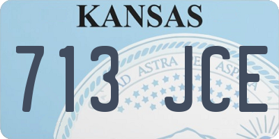 KS license plate 713JCE