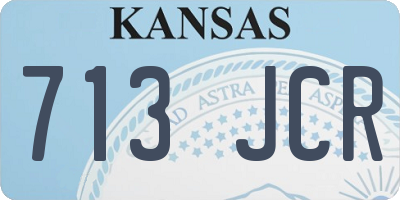KS license plate 713JCR