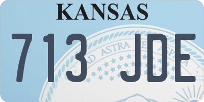 KS license plate 713JDE