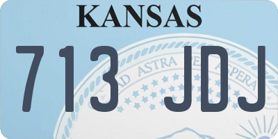 KS license plate 713JDJ