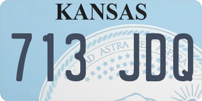 KS license plate 713JDQ