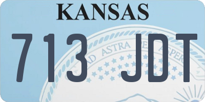 KS license plate 713JDT