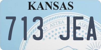 KS license plate 713JEA