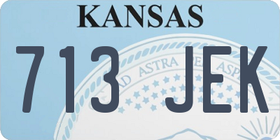KS license plate 713JEK