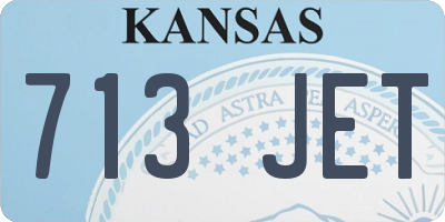KS license plate 713JET