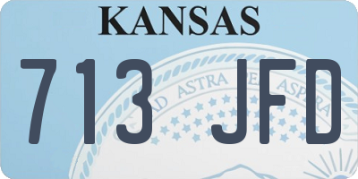 KS license plate 713JFD