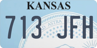 KS license plate 713JFH