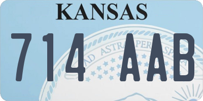 KS license plate 714AAB