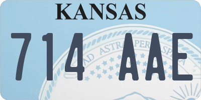 KS license plate 714AAE