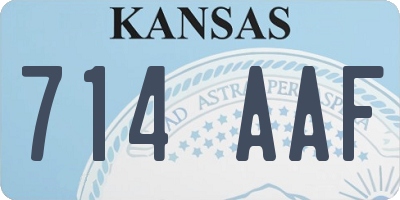 KS license plate 714AAF