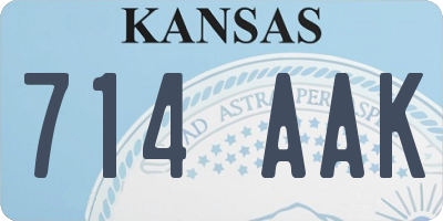 KS license plate 714AAK