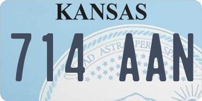 KS license plate 714AAN
