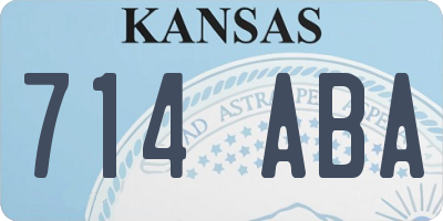 KS license plate 714ABA