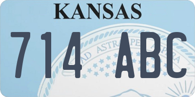 KS license plate 714ABC