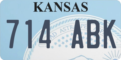 KS license plate 714ABK