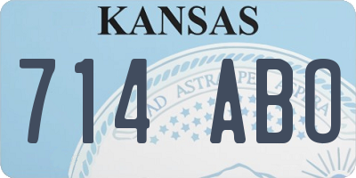 KS license plate 714ABO