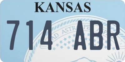 KS license plate 714ABR