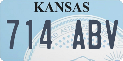 KS license plate 714ABV