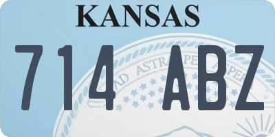 KS license plate 714ABZ