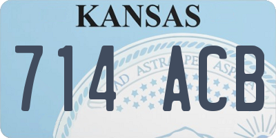 KS license plate 714ACB