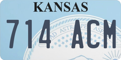 KS license plate 714ACM