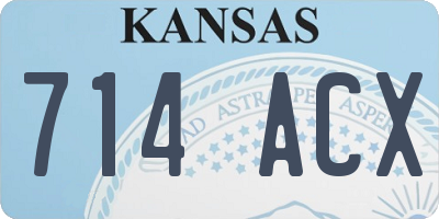 KS license plate 714ACX