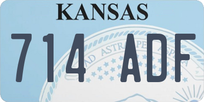 KS license plate 714ADF