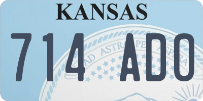 KS license plate 714ADO