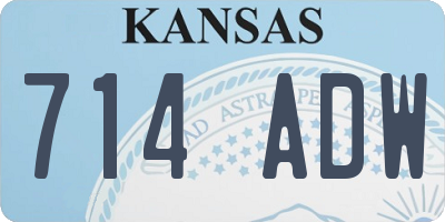 KS license plate 714ADW