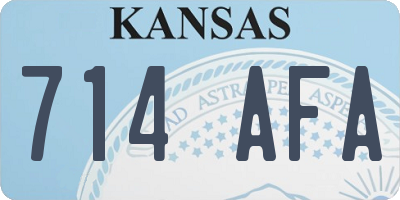 KS license plate 714AFA