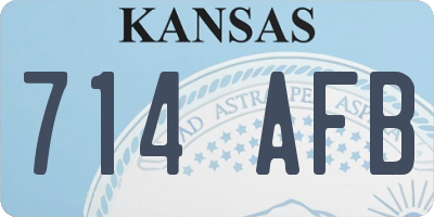 KS license plate 714AFB