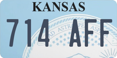 KS license plate 714AFF