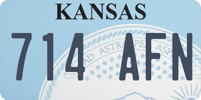 KS license plate 714AFN