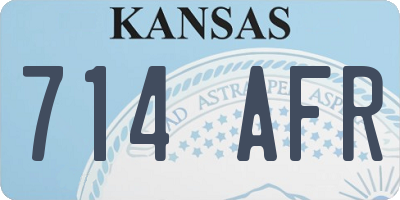 KS license plate 714AFR