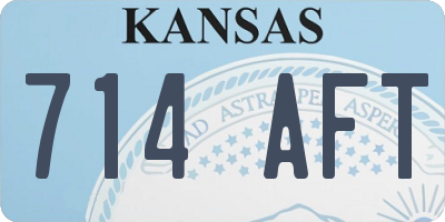 KS license plate 714AFT