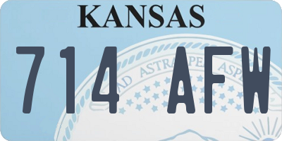 KS license plate 714AFW