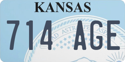 KS license plate 714AGE
