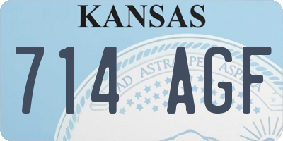 KS license plate 714AGF