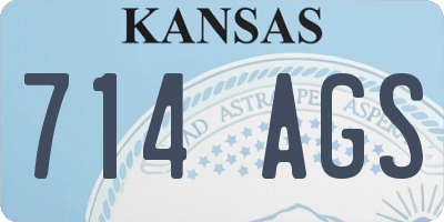 KS license plate 714AGS