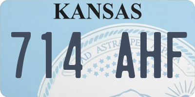 KS license plate 714AHF